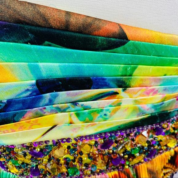 Night Moves multicolored beaded strapless pleated - Picture 6 of 10